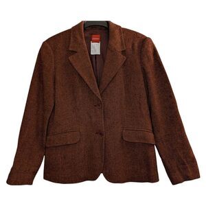 Olsen Wool Rich Burgundy Speckled Casual Blazer M
